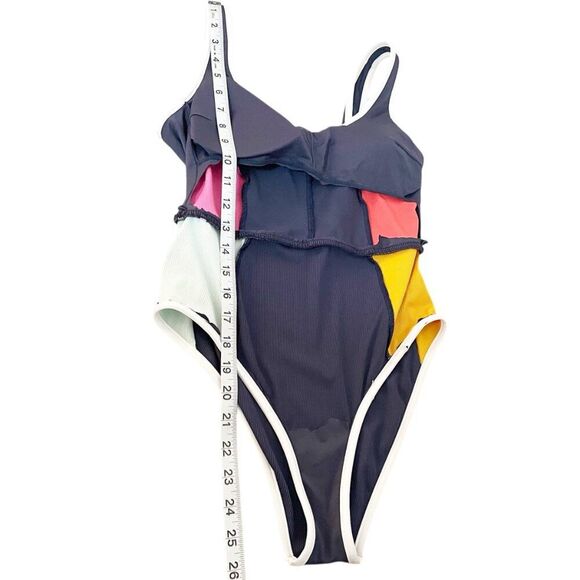 Women's Rip Curl Heat Weave Color Block One Piece Low Back Swimsuit Scoop Neck - Picture 10 of 12